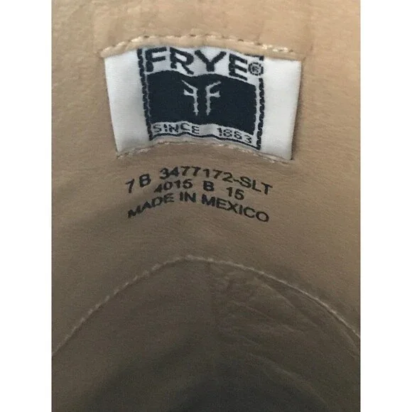 Frye Melissa Dark Moss Sage Green Distressed Leather Tall Riding Boots Size 7